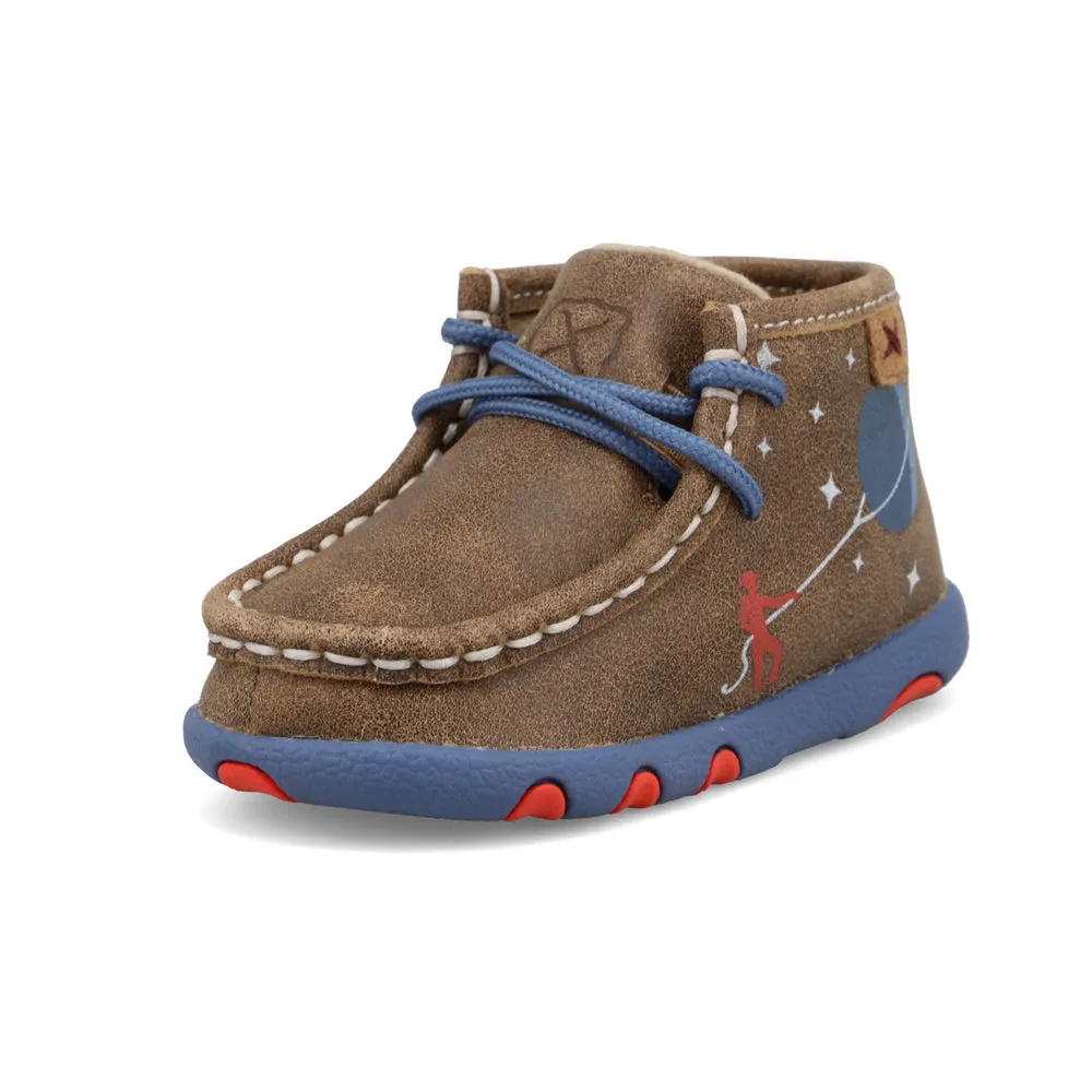 Twisted X Chukka Driving Moc Bomber, Dusty Blue, / Red