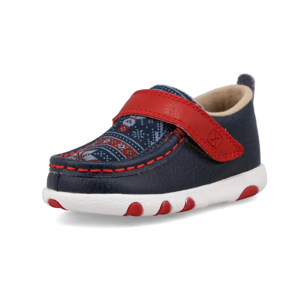 Twisted X Driving Moc Navy Multi / Cherry Red