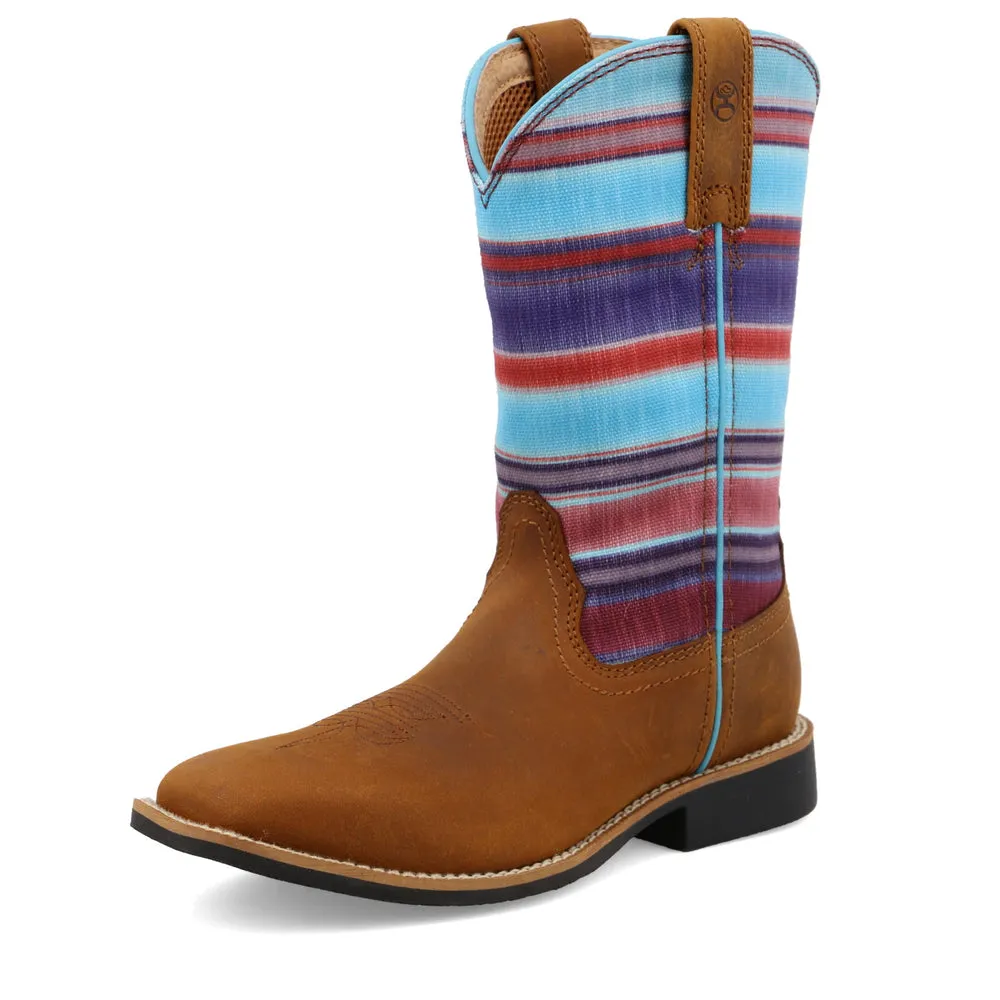 Twisted X Hooey® Boot Distressed Saddle / Blue Multi
