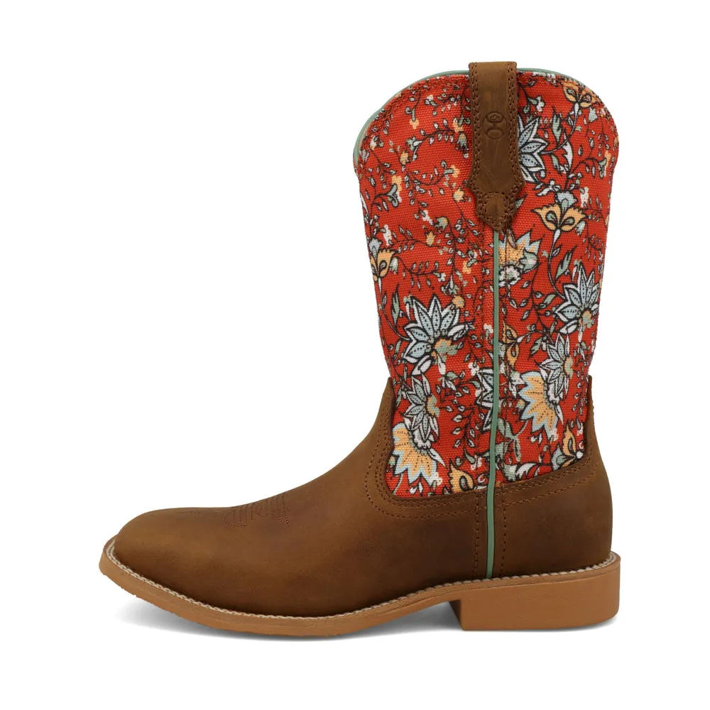 Twisted X Hooey® Boot Rustic Brown / Red Floral
