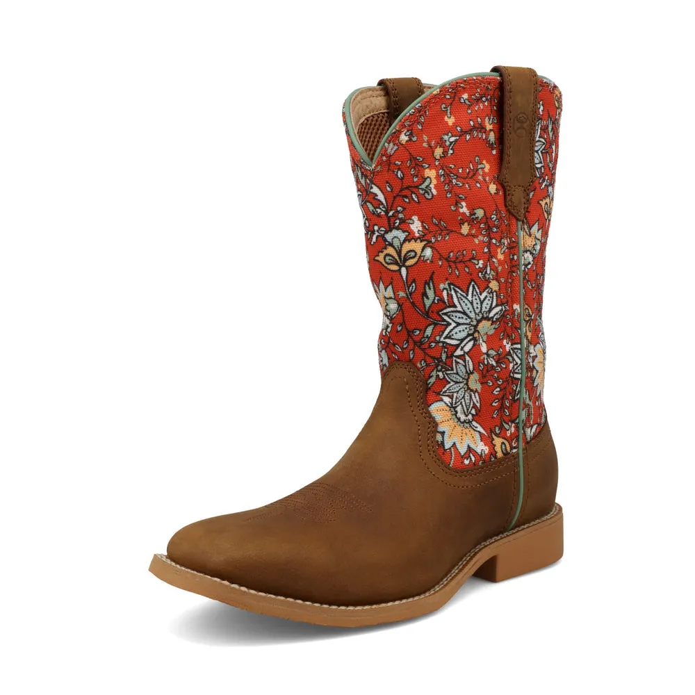 Twisted X Hooey® Boot Rustic Brown / Red Floral