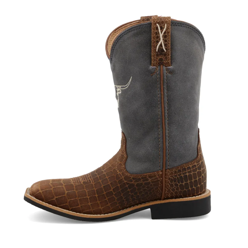 Twisted X Top Hand Chocolate / Dusty Blue