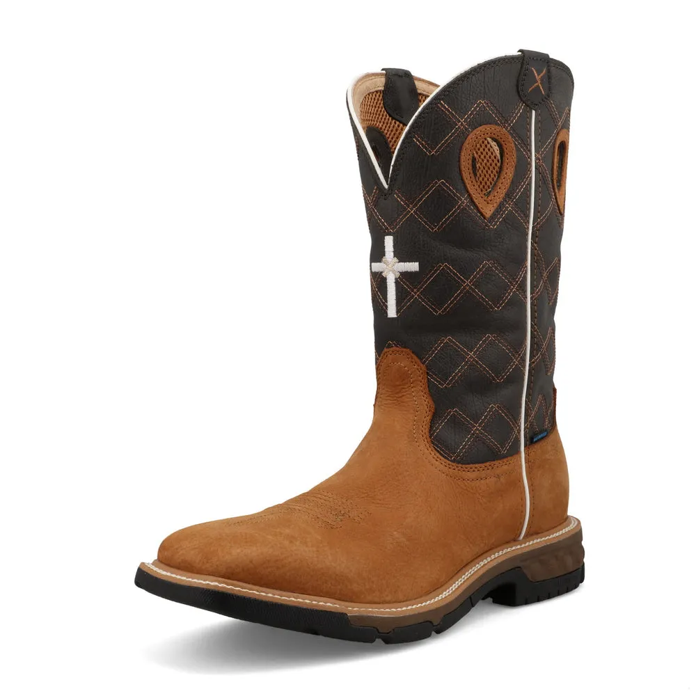 Twisted X 12″ Western Work Boot Clay / Pewter