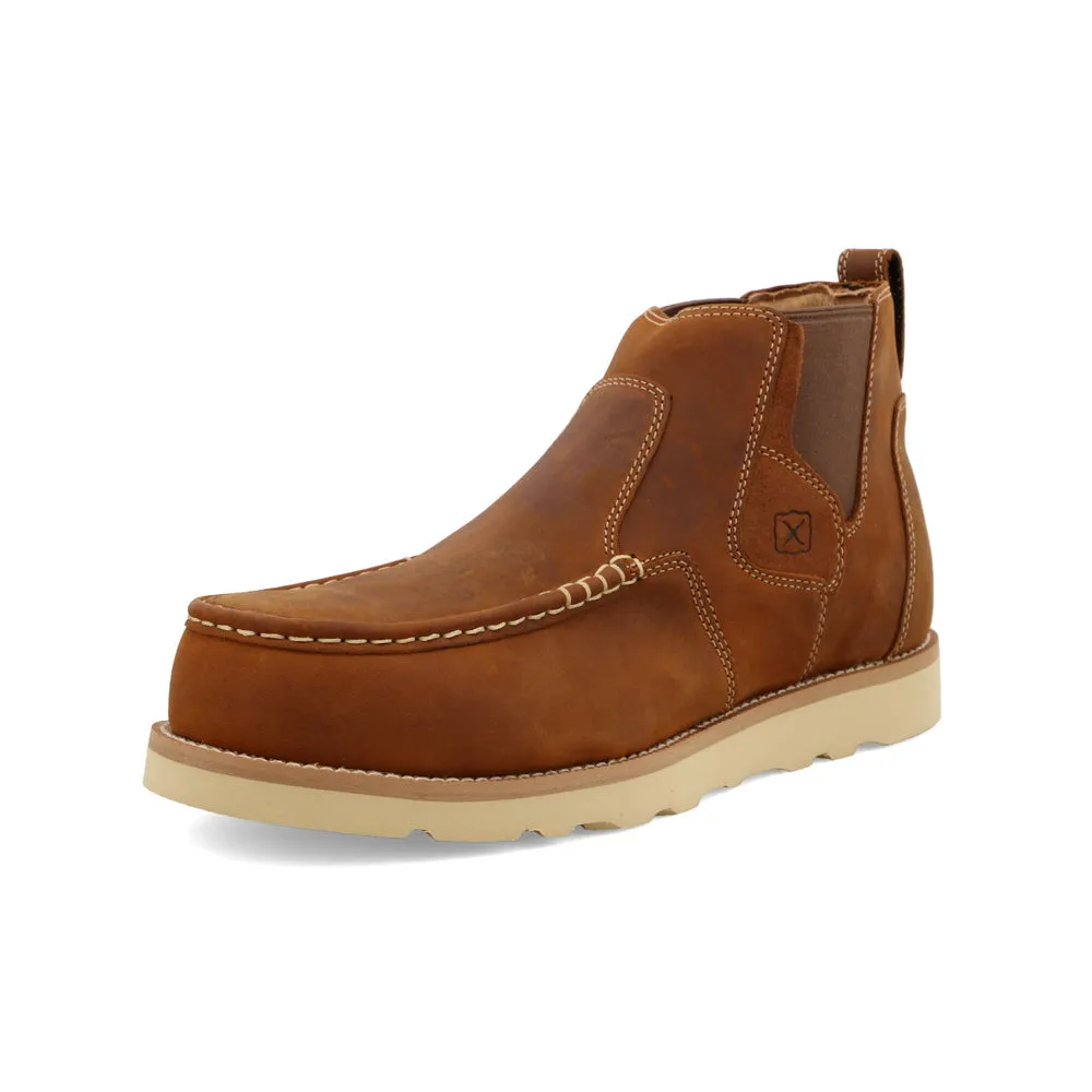 Twisted X 4″ Work Chelsea Wedge Sole Boot Oiled Saddle