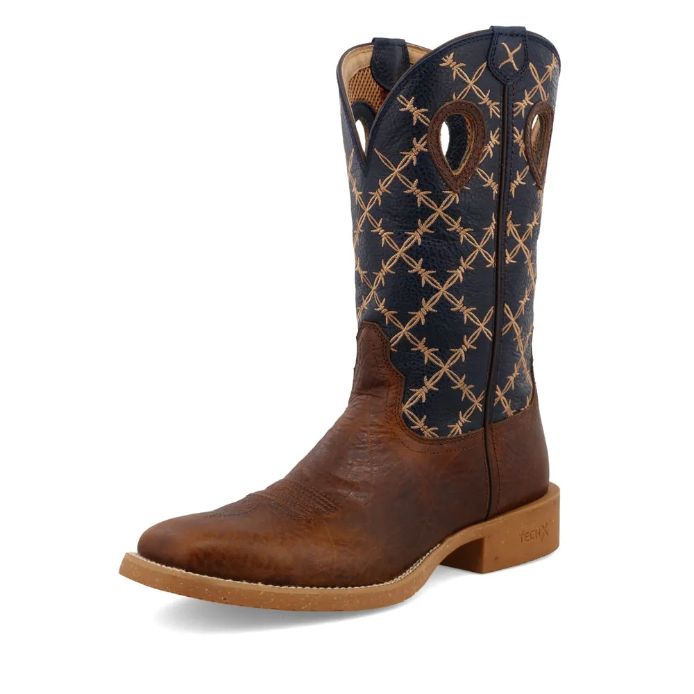 Twisted X 12″ Tech X™ Boot Rustic Brown / Navy