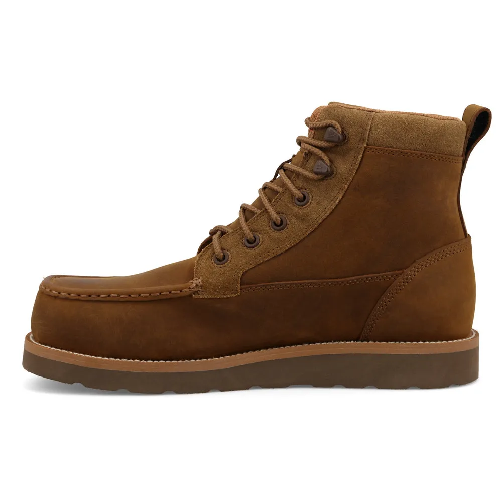 Twisted X 6″ Work Wedge Sole Boot Distressed Saddle / Tan