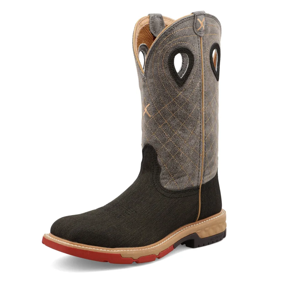 Twisted X 12″ Western Work Boot Charcoal / Grey