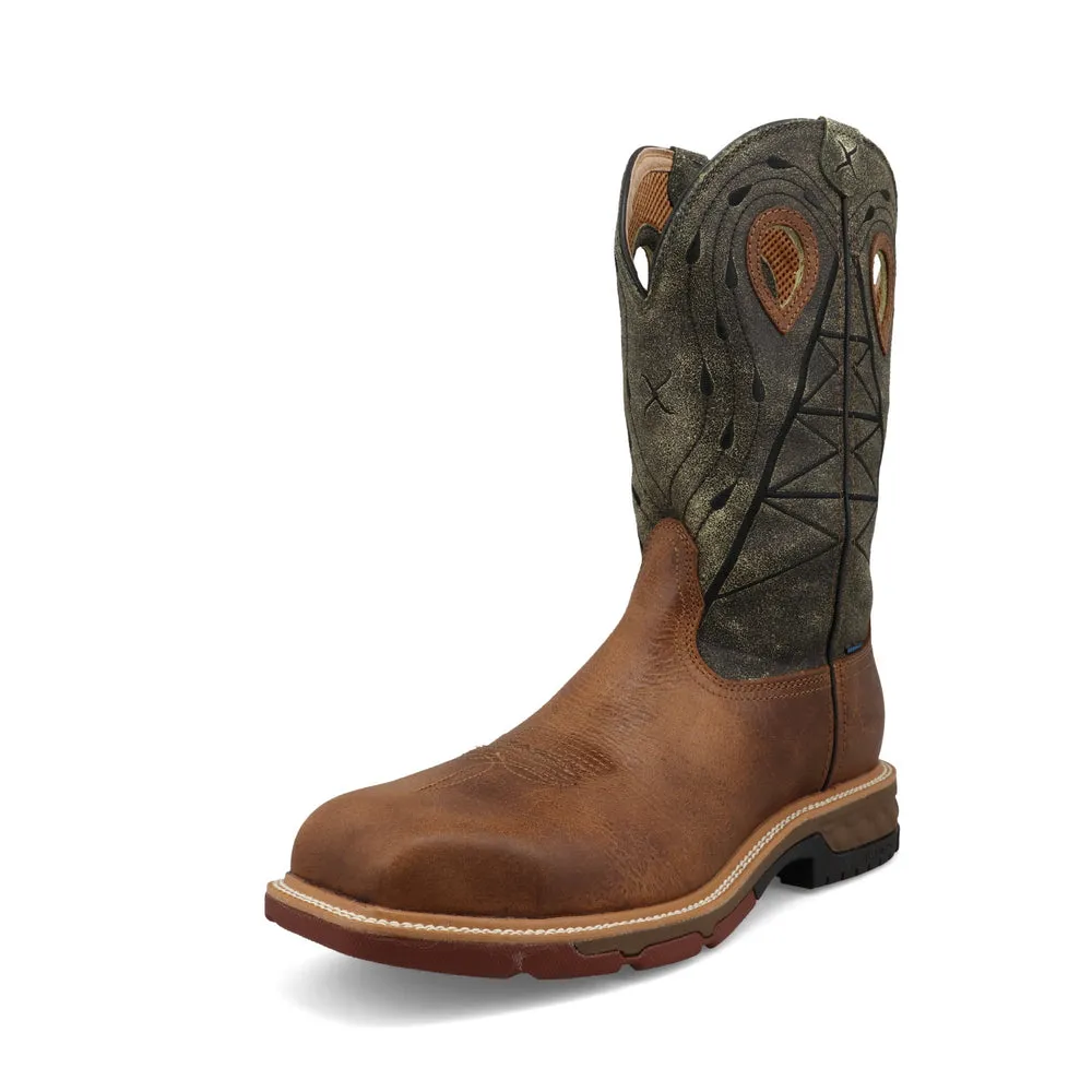 Twisted X 12″ Western Work Boot Lion / Dark Olive