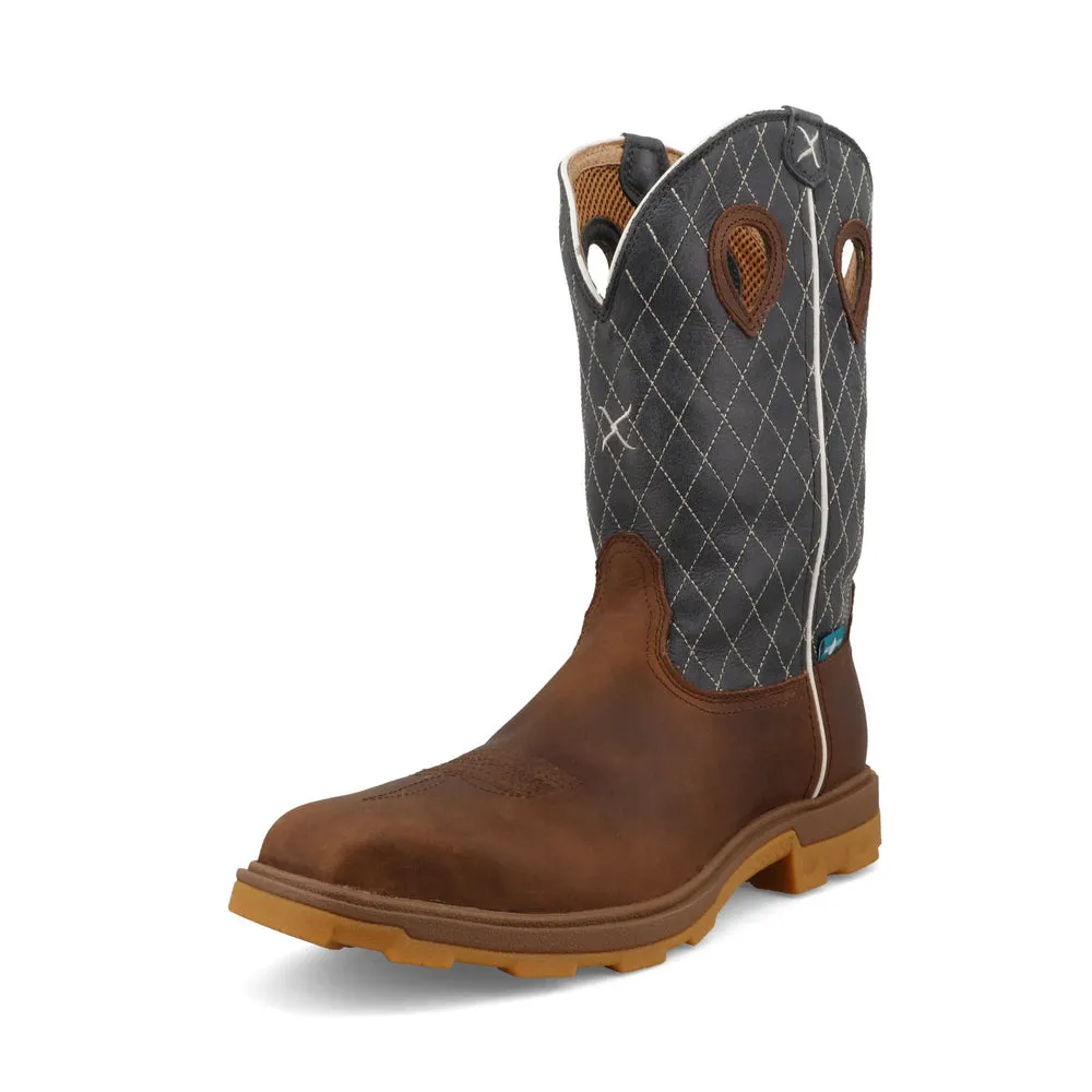 Twisted X 12″ UltraLite X™ Work Boot Brown / Dark Electric Blue