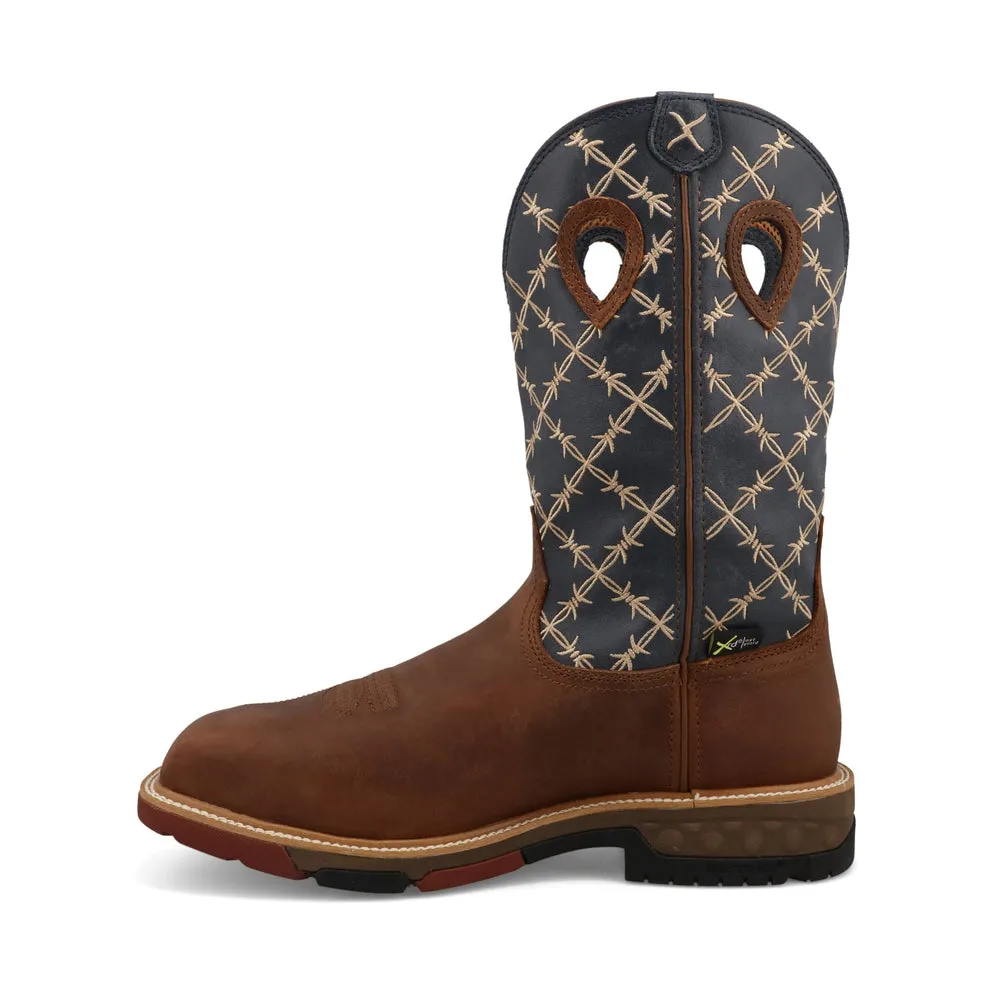 Twisted X 12″ Western Work Boot Hazel / Navy