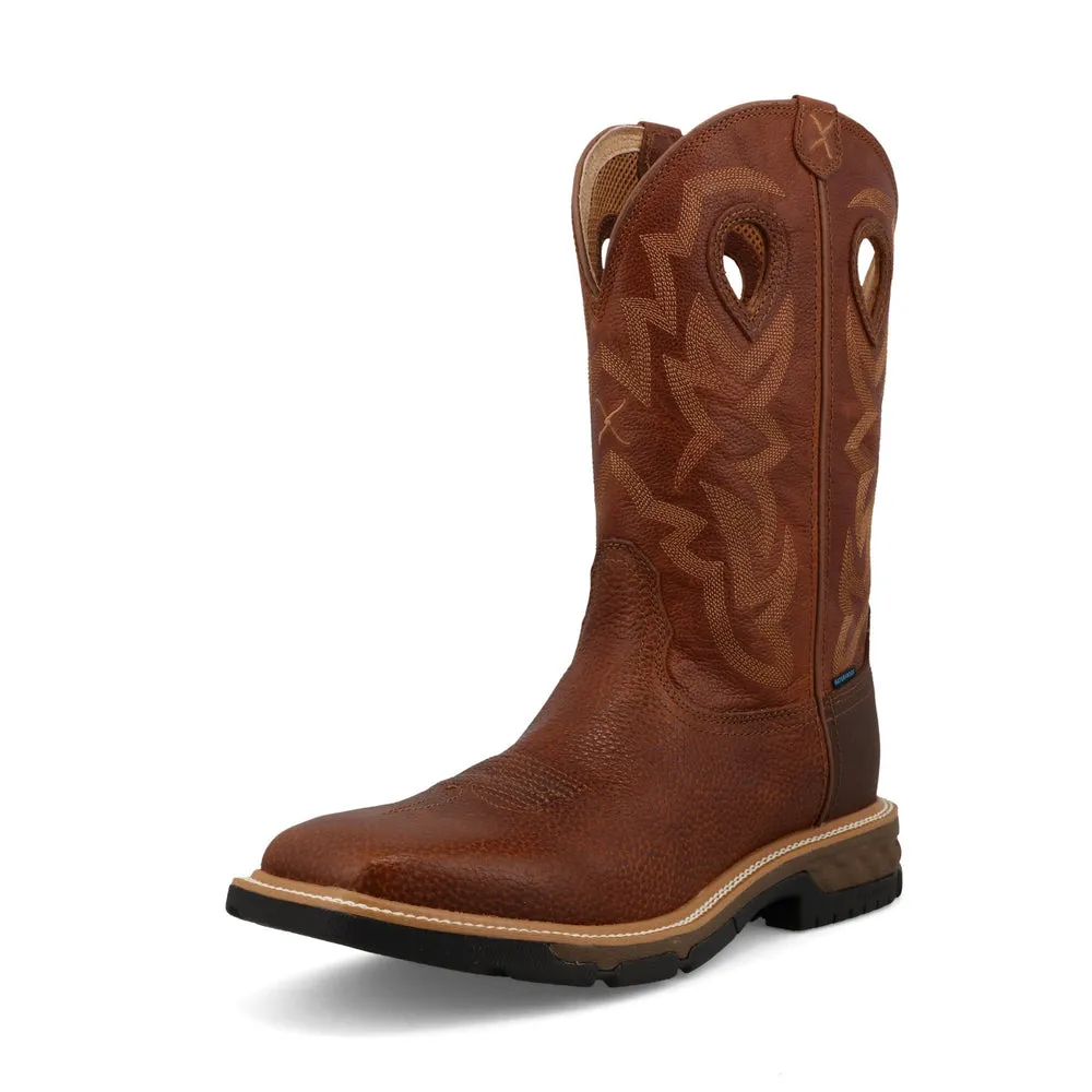 Twisted X 12″ Western Work Boot Rust Brown / Saddle