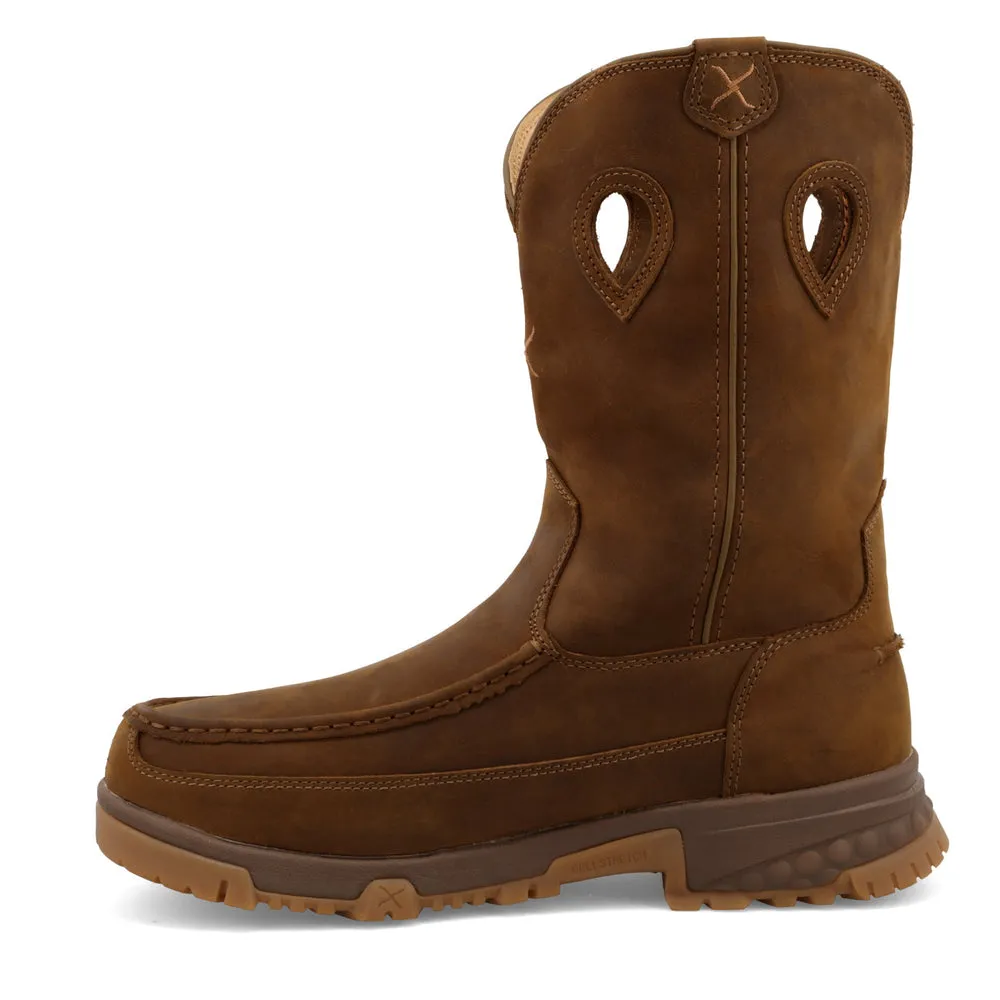 Twisted X 11″ Pull On Work Boot Distressed Saddle