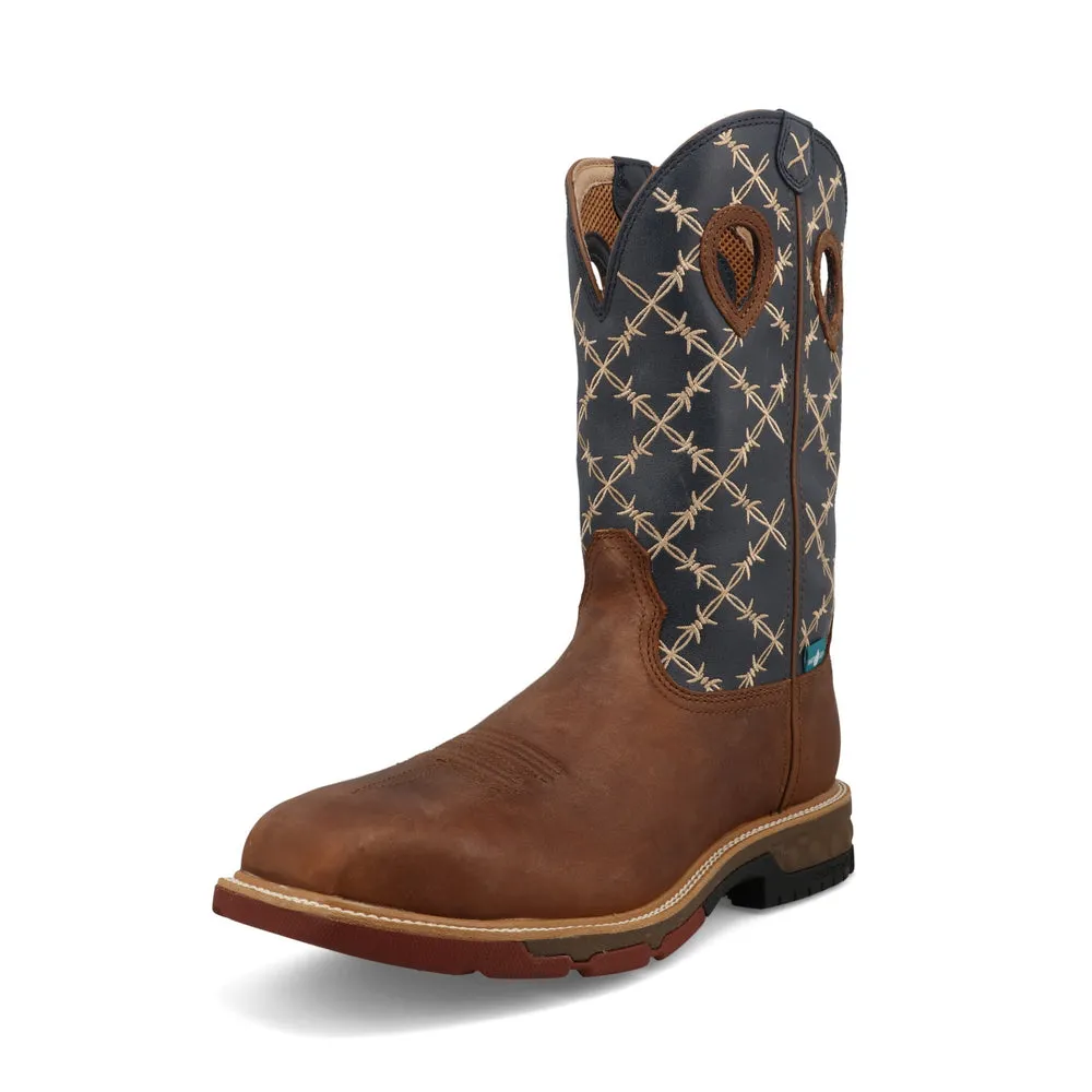 Twisted X 12″ Western Work Boot Hazel / Navy