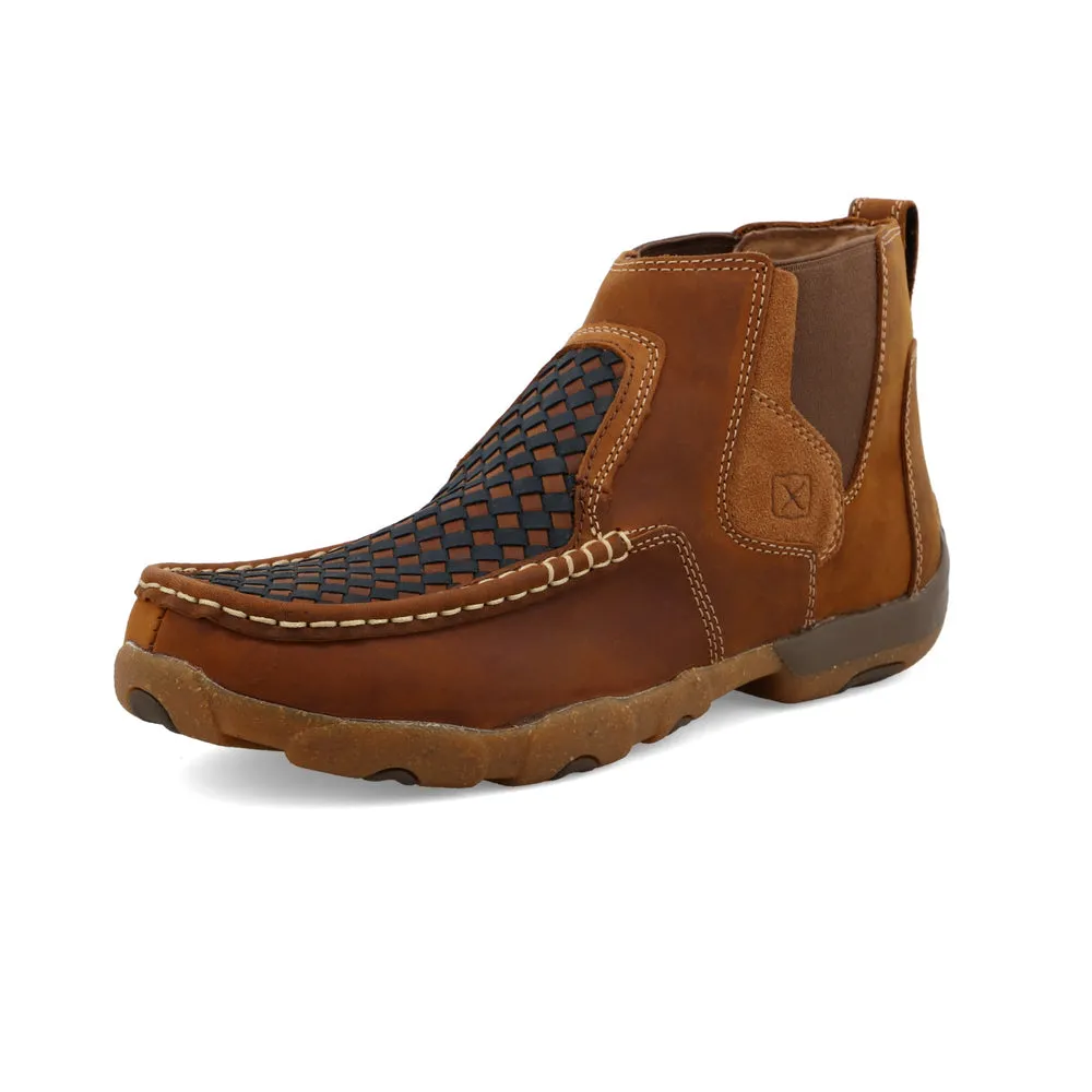 Twisted X 4″ Chelsea Driving Moc Woven Multi / Oiled Saddle