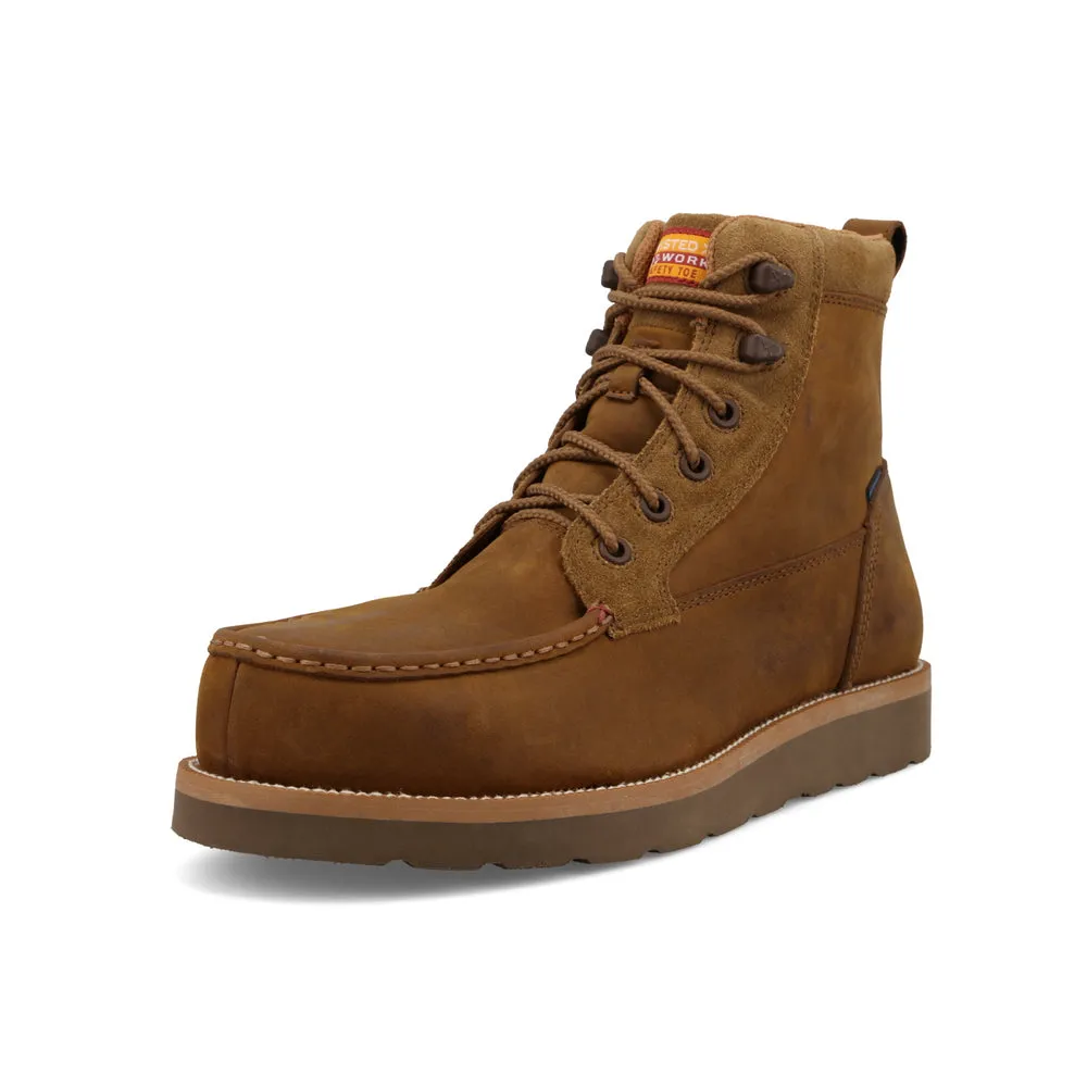 Twisted X 6″ Work Wedge Sole Boot Distressed Saddle / Tan