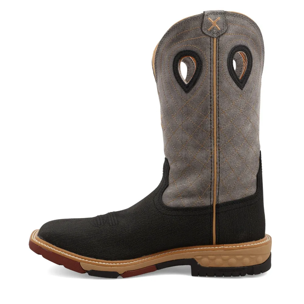 Twisted X 12″ Western Work Boot Charcoal / Grey