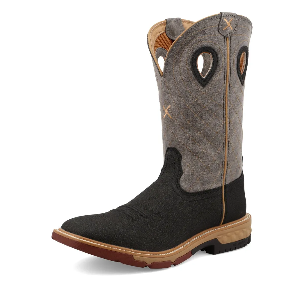 Twisted X 12″ Western Work Boot Charcoal / Grey