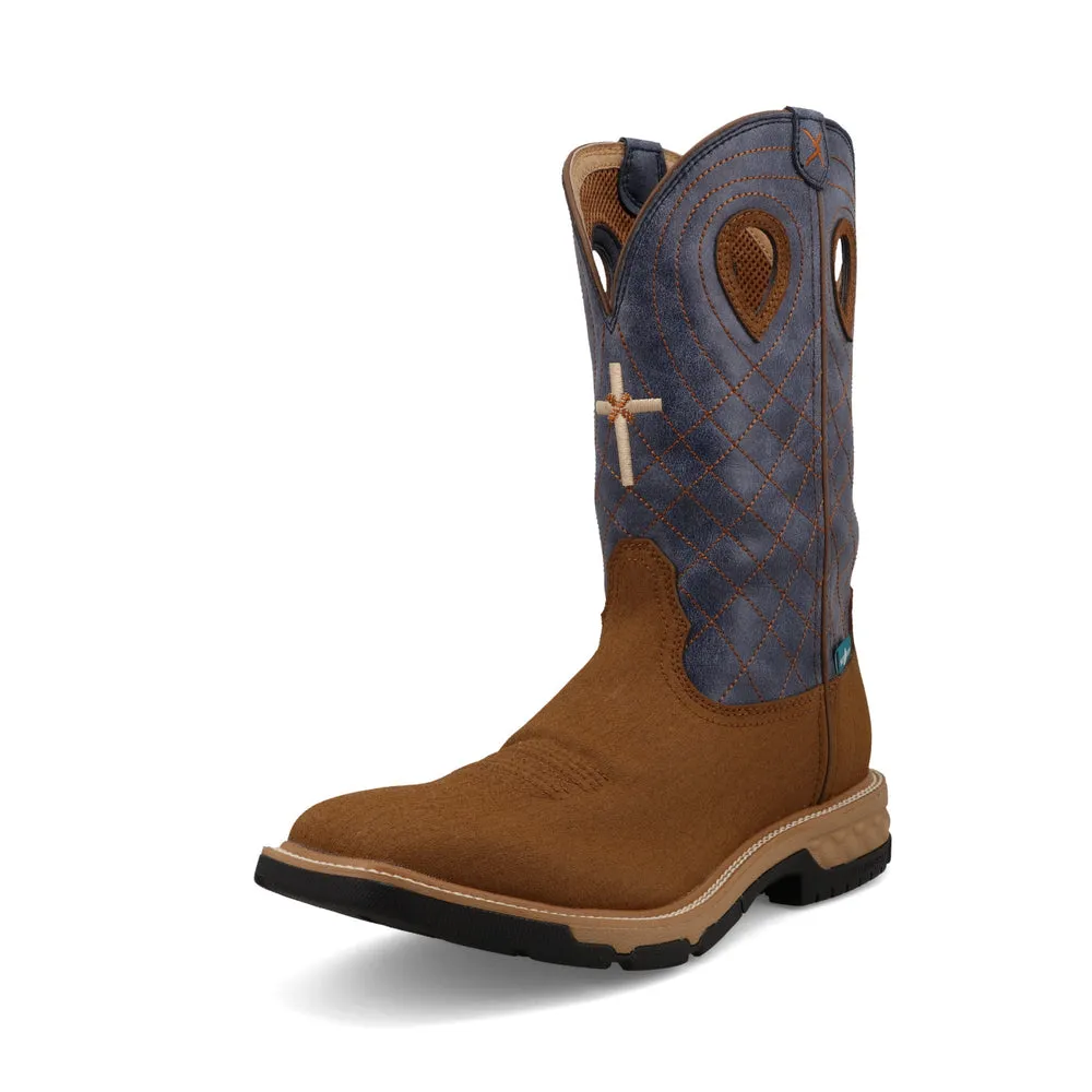 Twisted X 12″ Western Work Boot Clay / Peacock