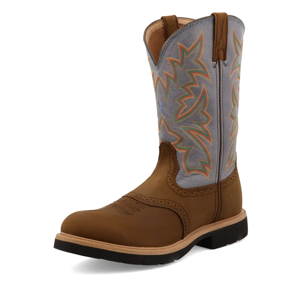 Twisted X 12″ Western Work Boot Distressed Saddle / Denim