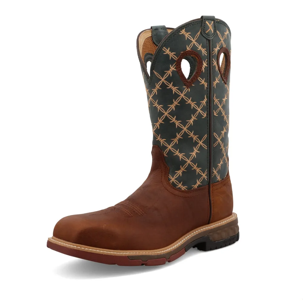 Twisted X 12″ Western Work Boot Mocha / Slate