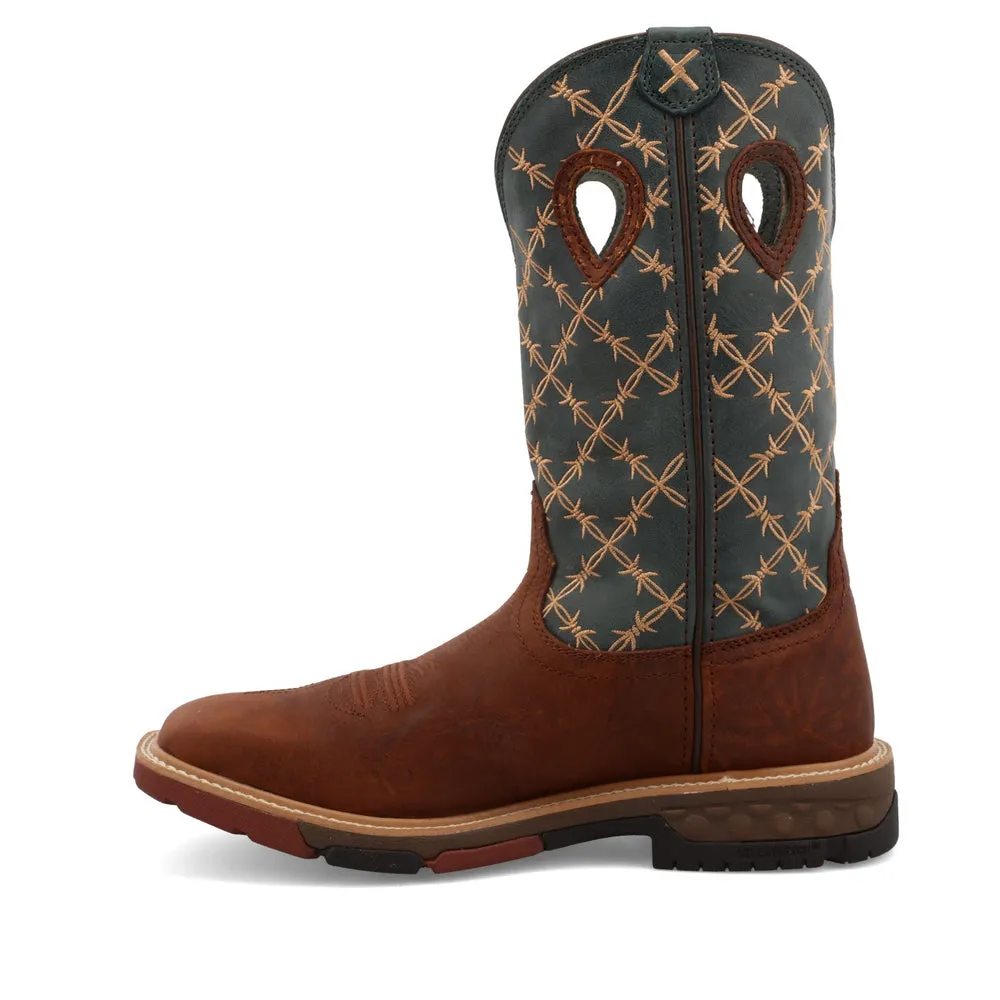 Twisted X 12″ Western Work Boot Mocha / Slate