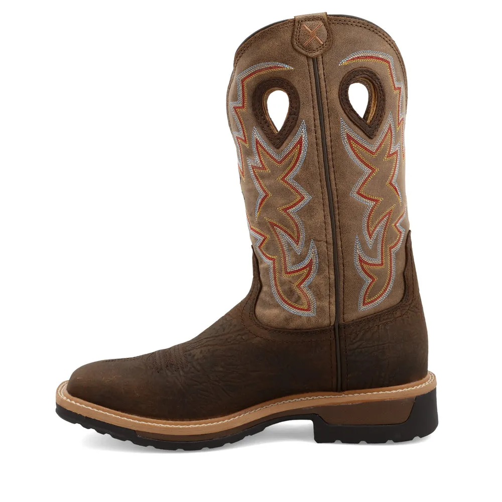 Twisted X 12″ Western Work Boot Taupe / Bomber