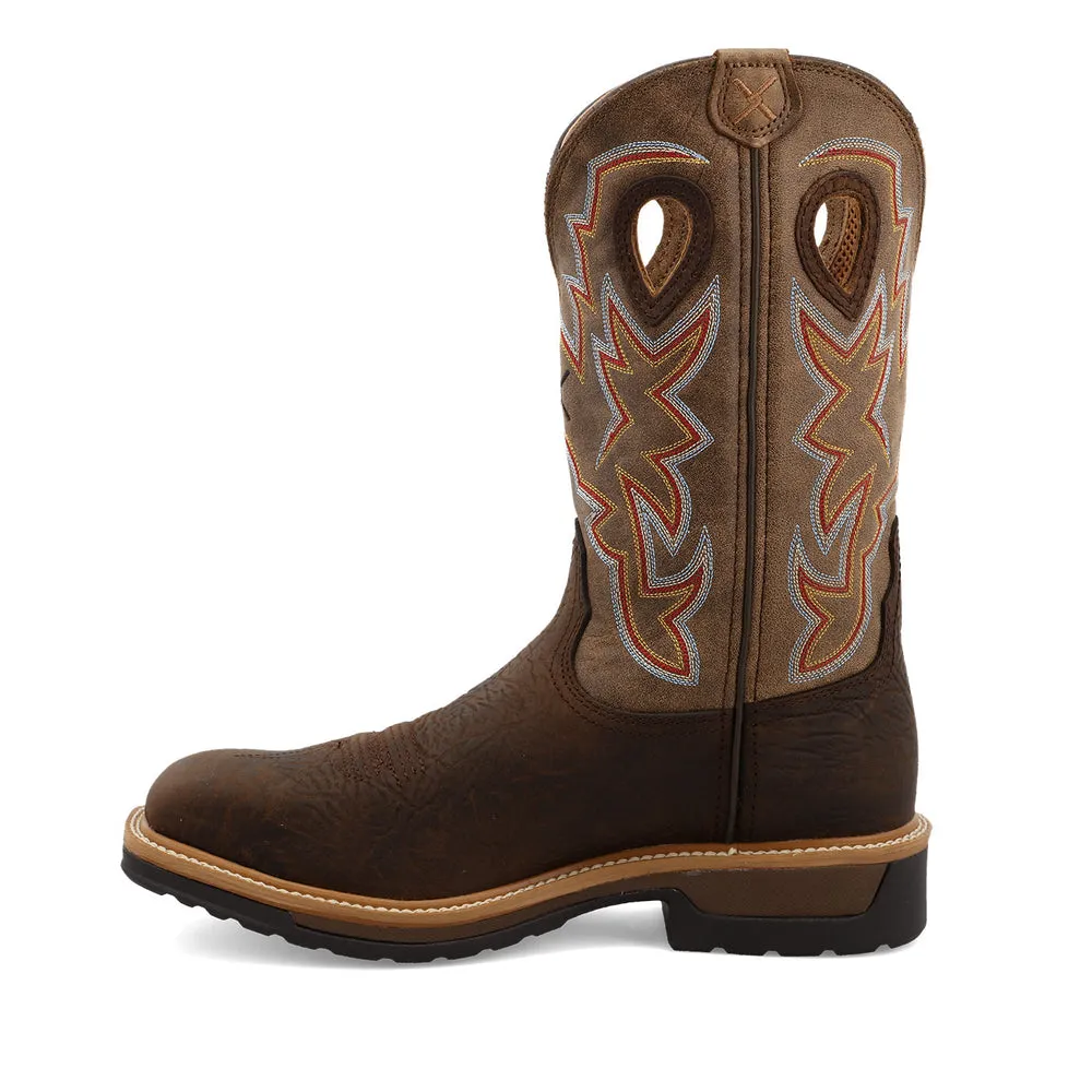 Twisted X 12″ Western Work Boot Taupe / Bomber