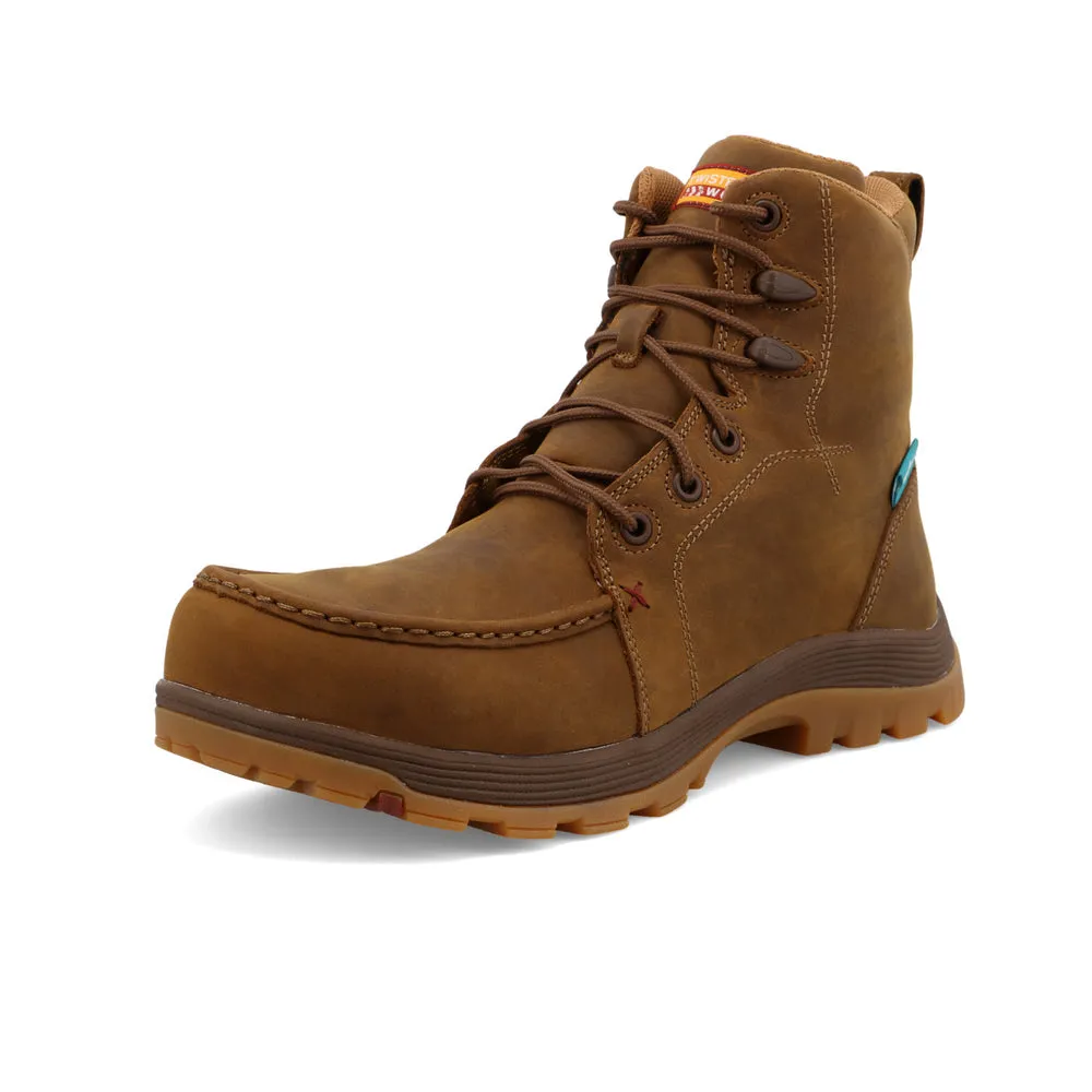Twisted X 6″ Work Oblique Toe Boot Distressed Saddle