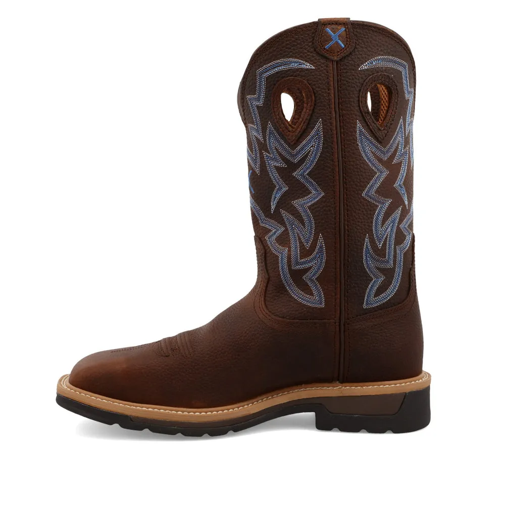 Twisted X 12″ Western Work Boot Brown Pebble / Brown Pebble