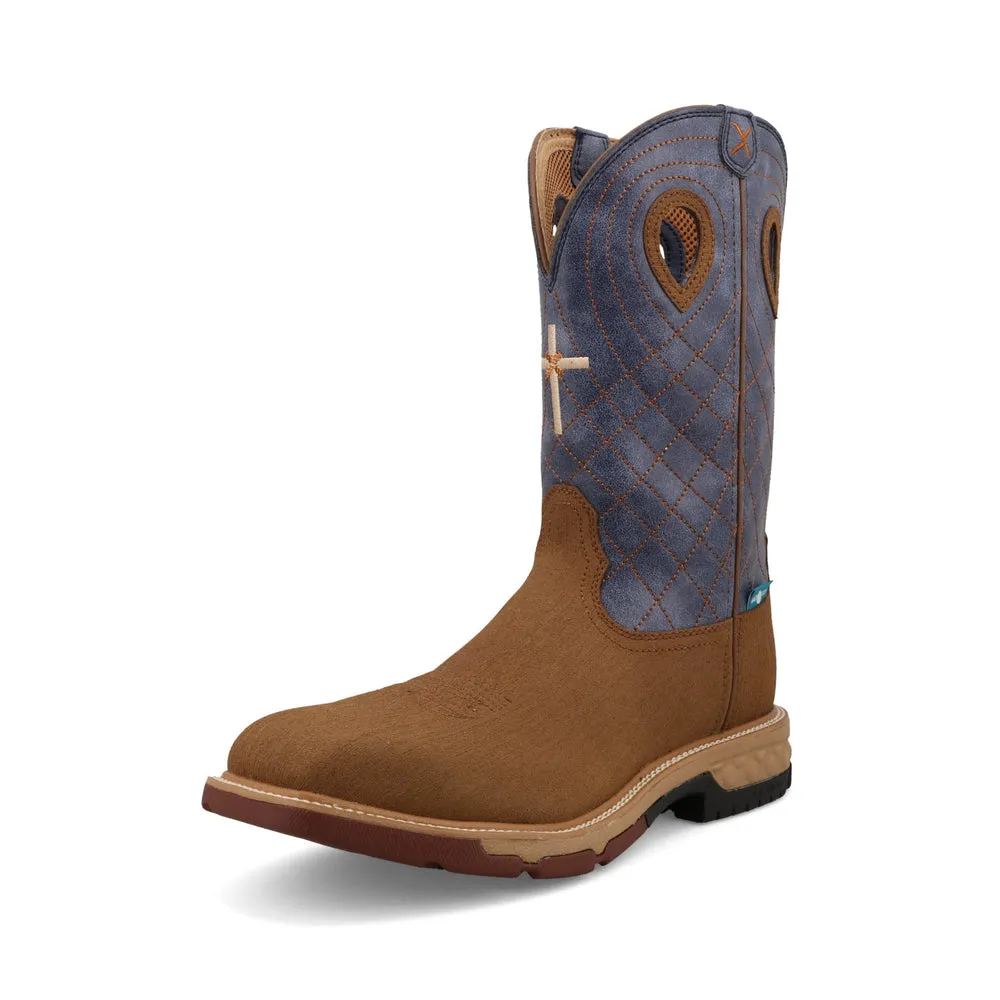 Twisted X 12″ Western Work Boot Clay / Peacock