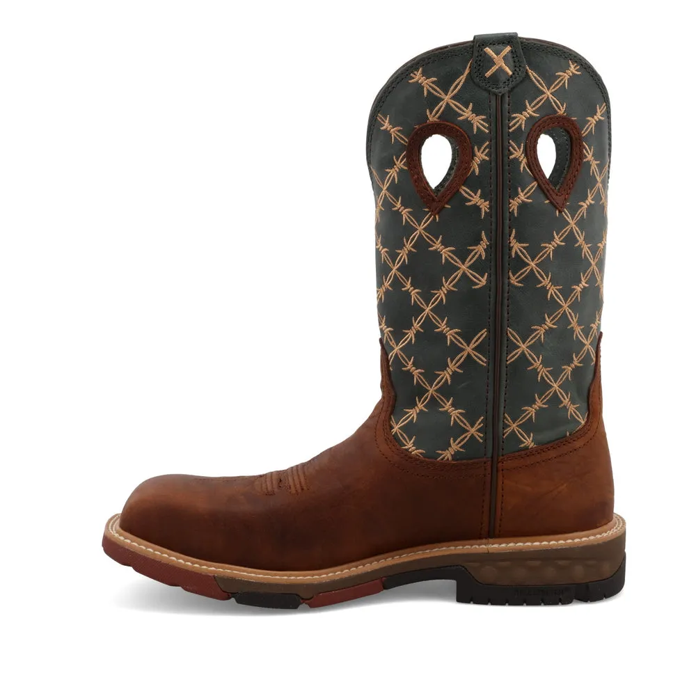 Twisted X 12″ Western Work Boot Mocha / Slate