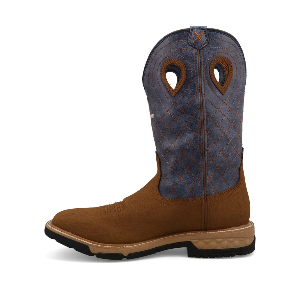 Twisted X 12″ Western Work Boot Clay / Peacock