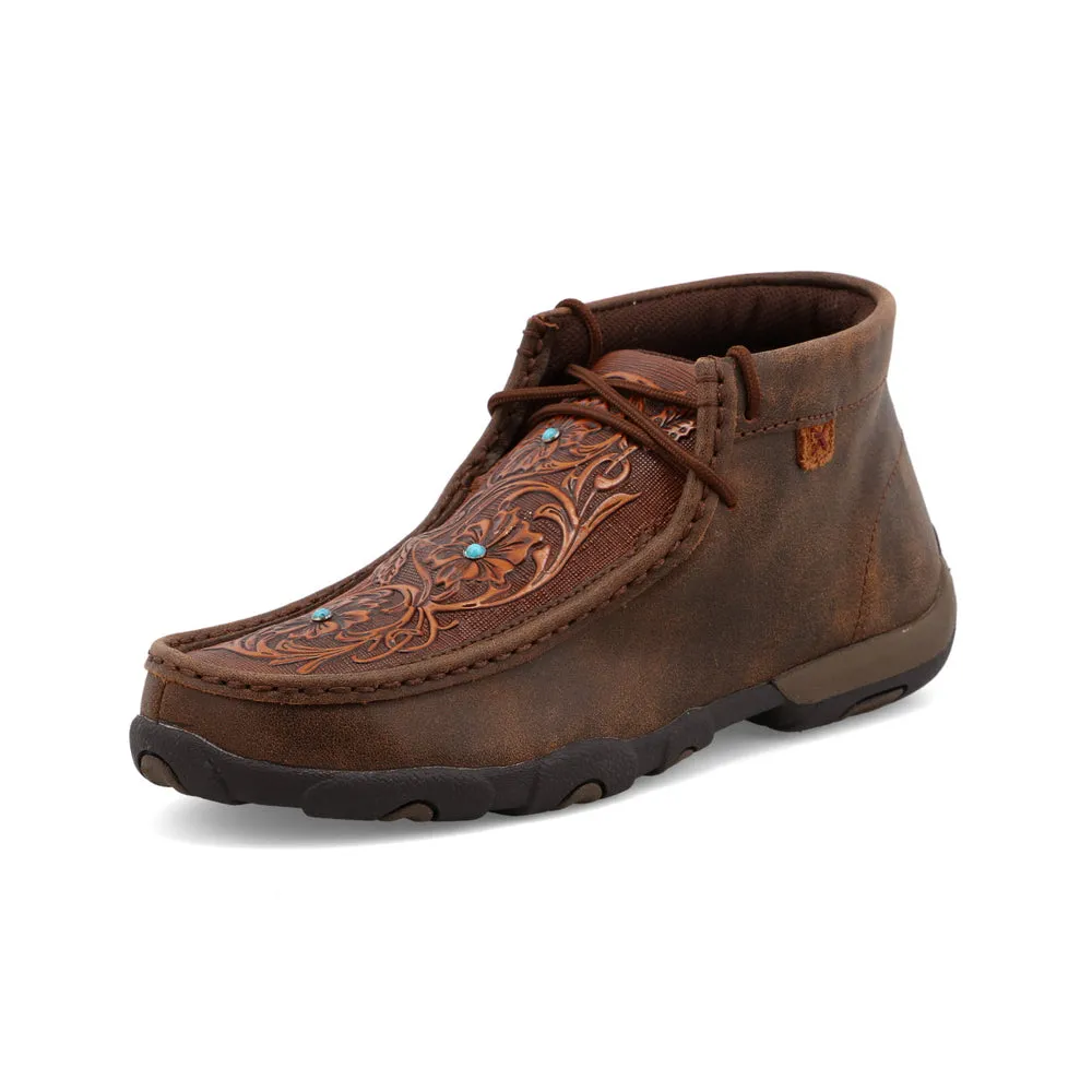Twisted X Chukka Driving Moc Brown / Tooled Flower