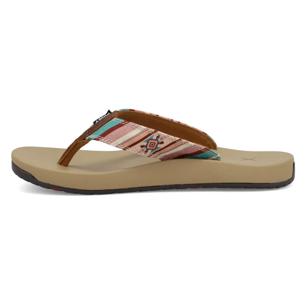 Twisted X Hooey® Flip Flops Mauve Multi