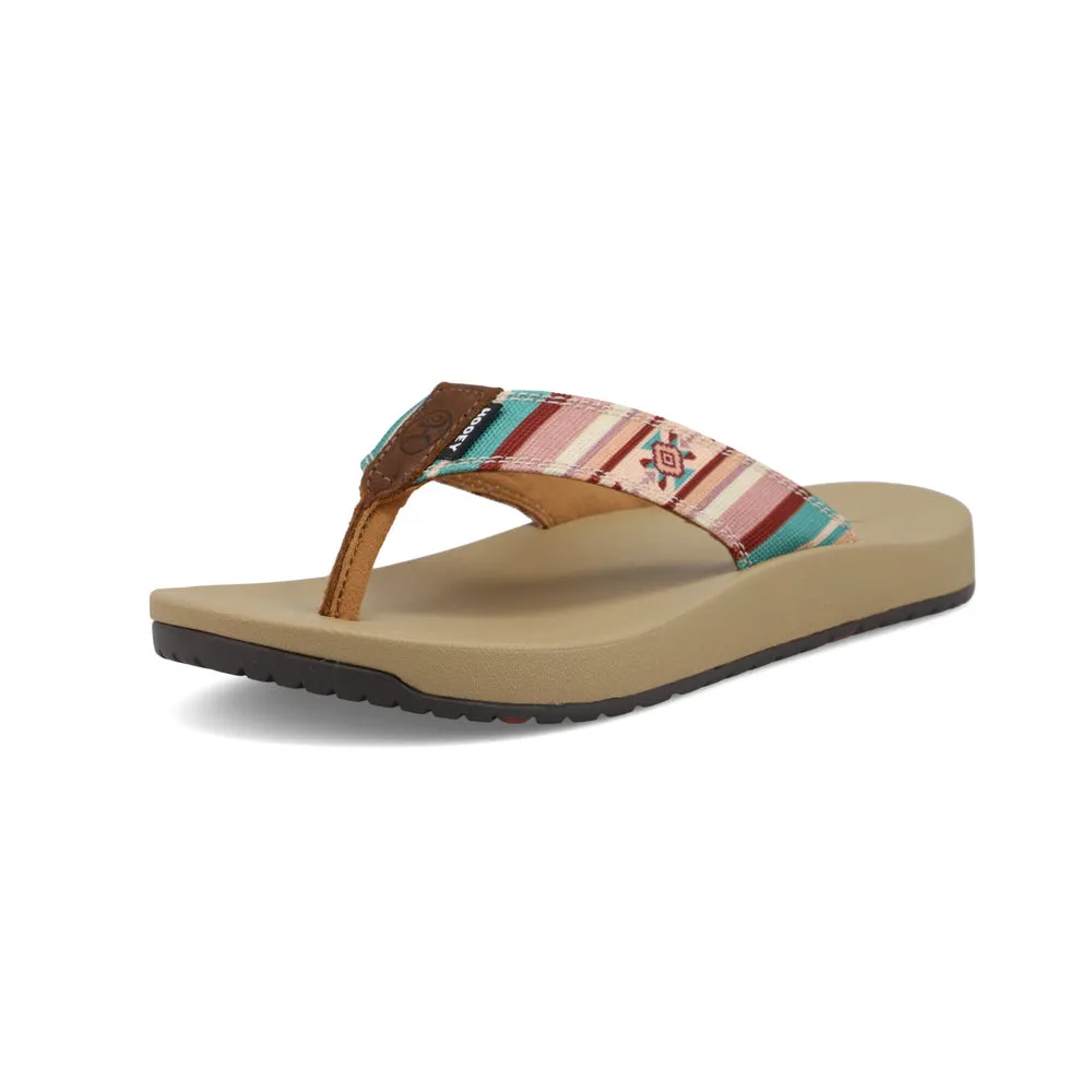 Twisted X Hooey® Flip Flops Mauve Multi