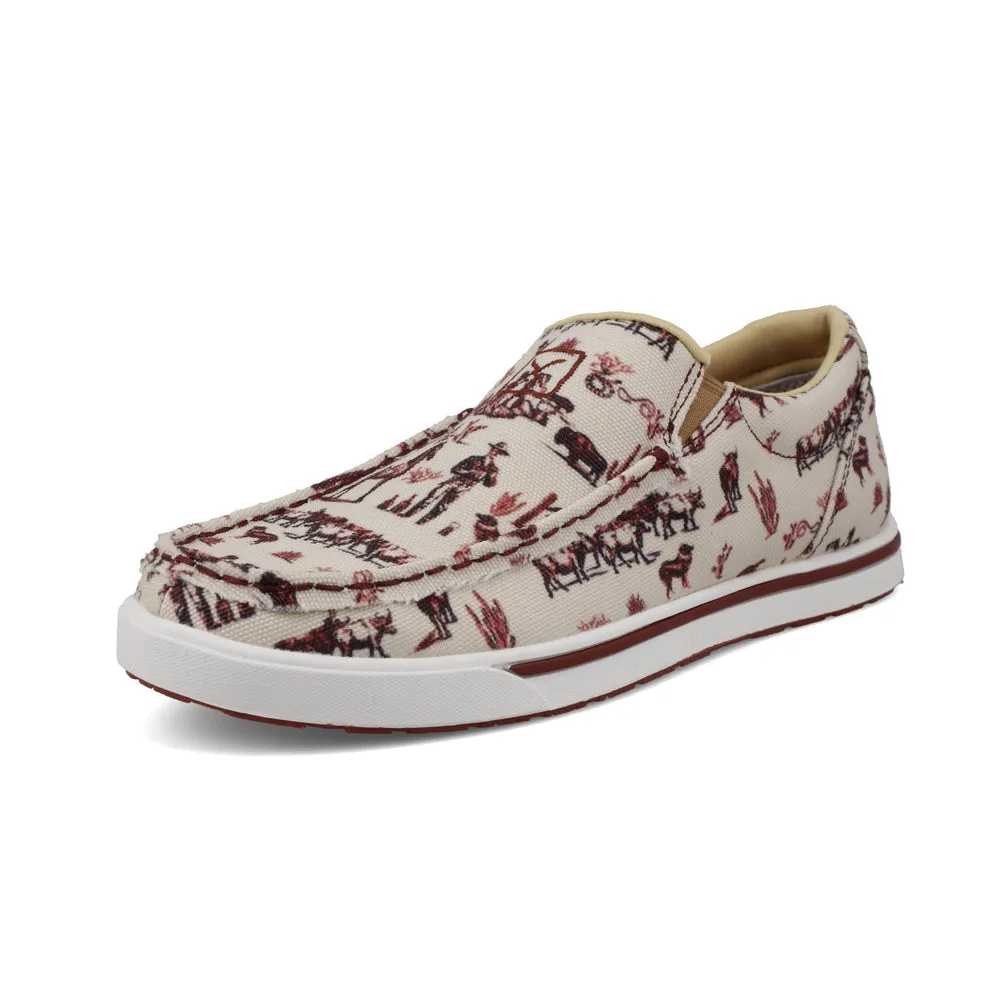 Twisted X Slip-On Kicks Maroon / Ivory