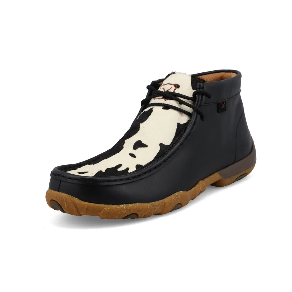 Twisted X Chukka Driving Moc Black / White Cowhide / Black